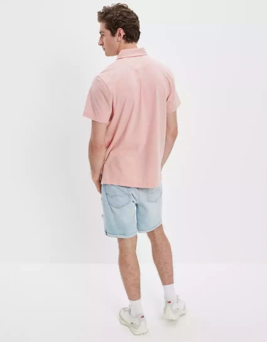 Polos American Eagle AE Super Soft Legend Jersey Rose Homme | GND-12220616